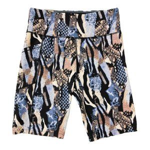 Calvin Klein Womens High Rise Fashion Print Bike Shorts Animal Print Mix